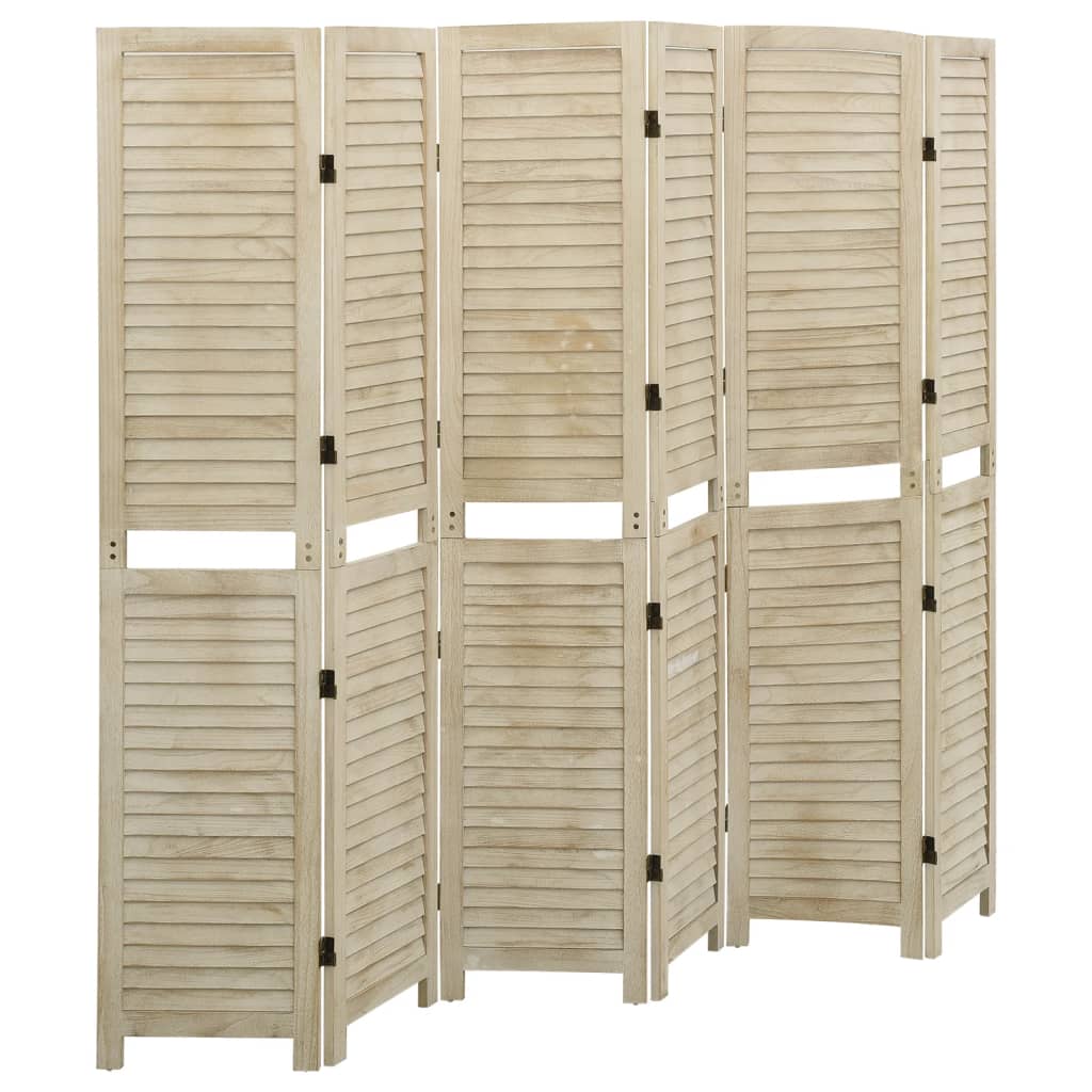 Berkfield 6-Panel Room Divider 210x165 cm Solid Wood Paulownia