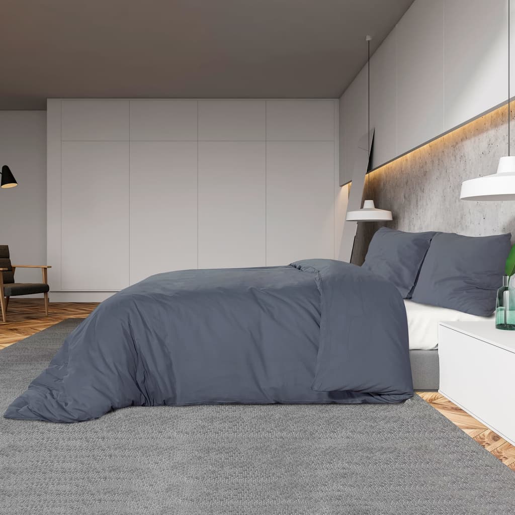 Berkfield Duvet Cover Set Anthracite 240x220 cm Light-weight Microfiber