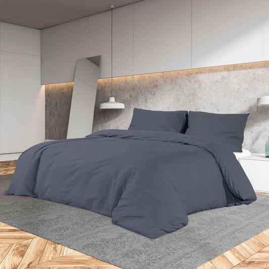 Berkfield Duvet Cover Set Anthracite 200x220 cm Light-weight Microfiber