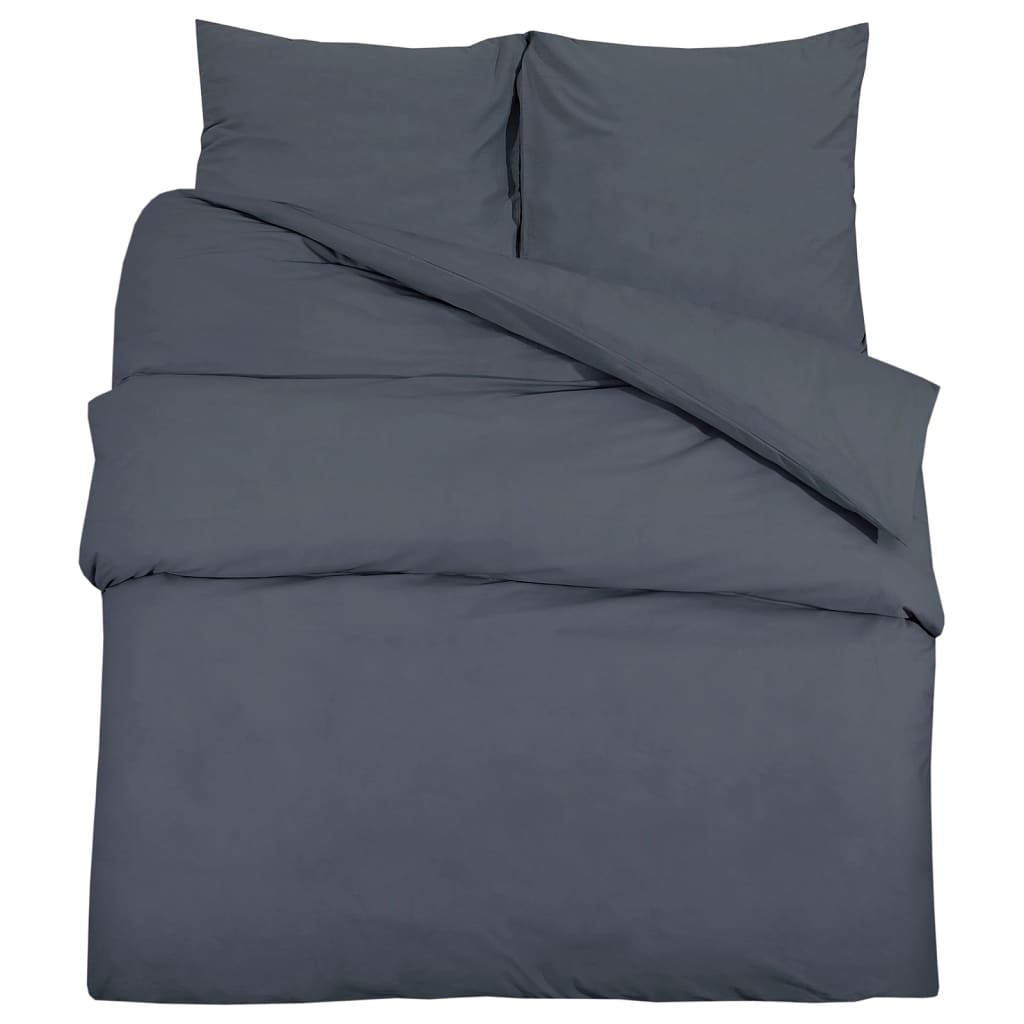 Berkfield Duvet Cover Set Anthracite 225x220 cm Light-weight Microfiber