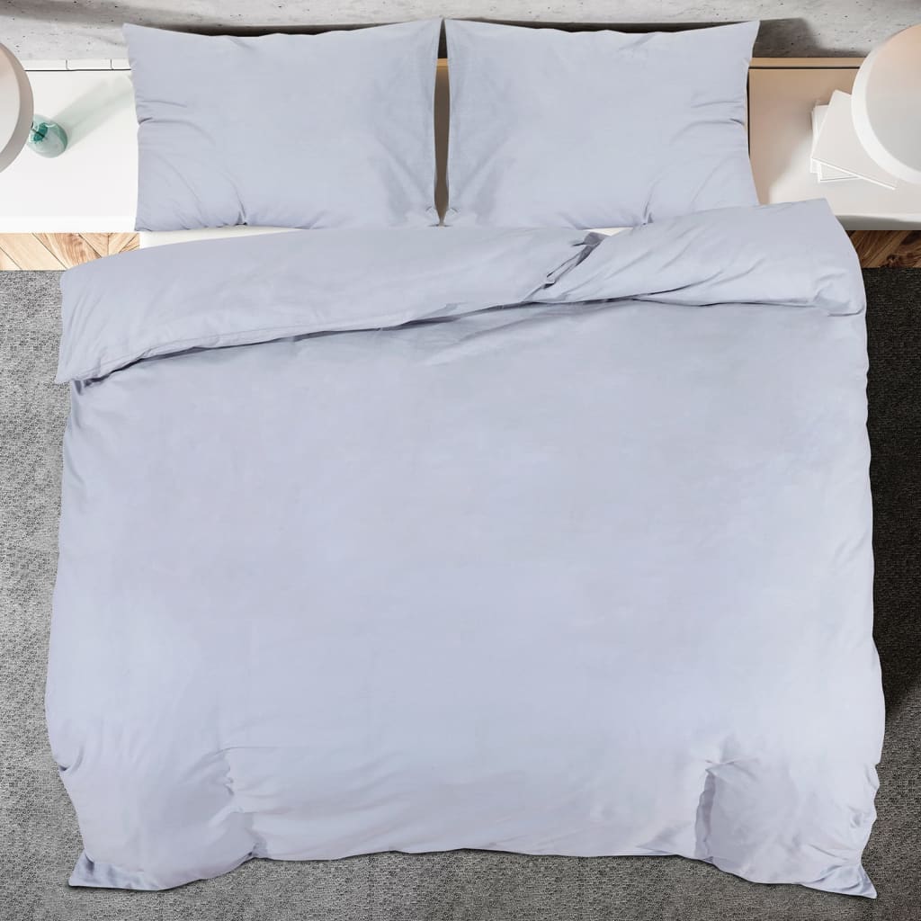 Berkfield Duvet Cover Set Grey 220x240 cm Light-weight Microfiber