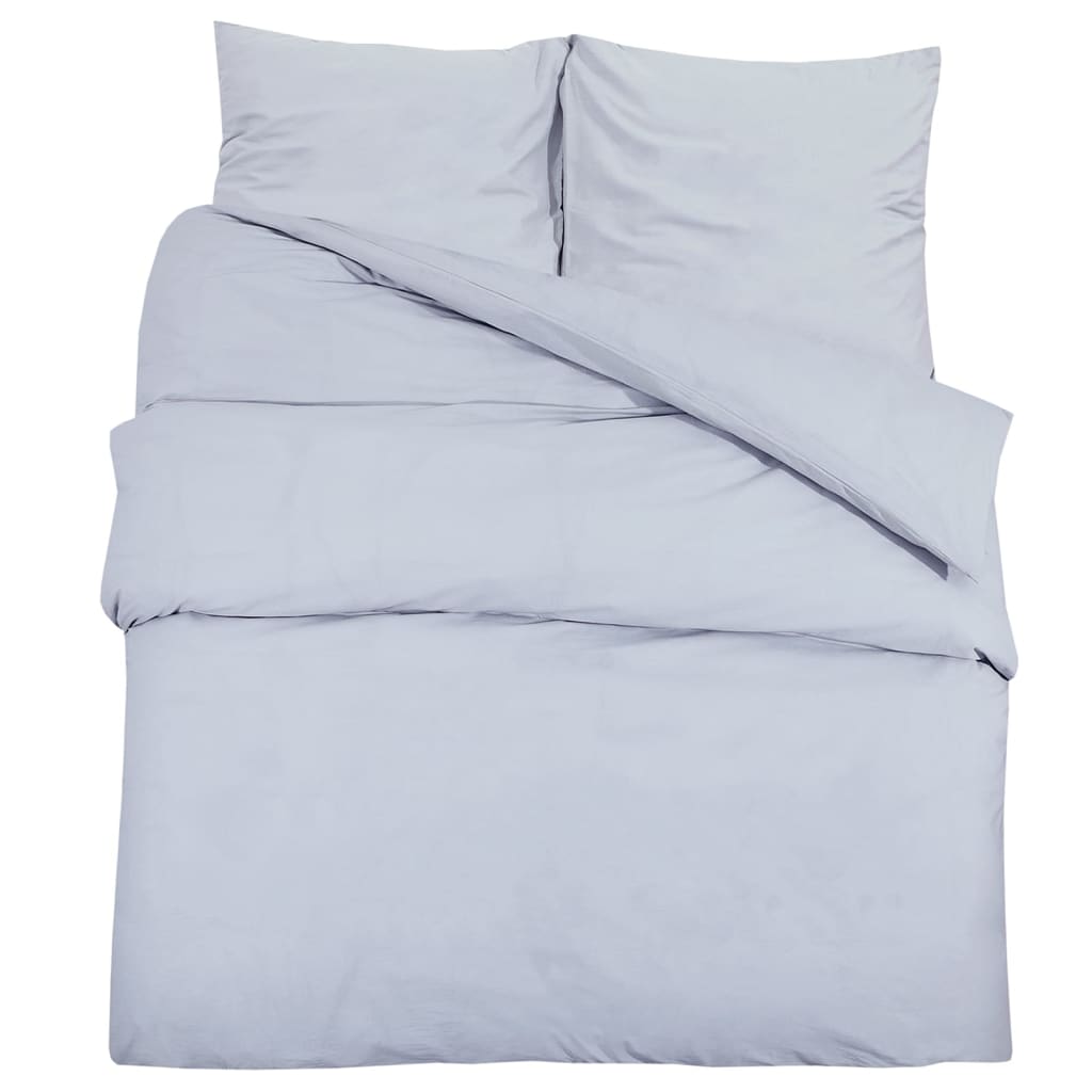 Berkfield Duvet Cover Set Grey 200x200 cm Light-weight Microfiber