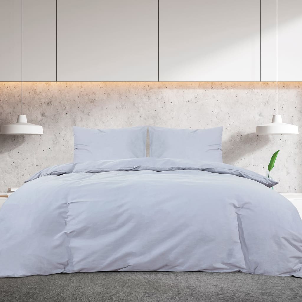 Berkfield Duvet Cover Set Grey 200x200 cm Light-weight Microfiber