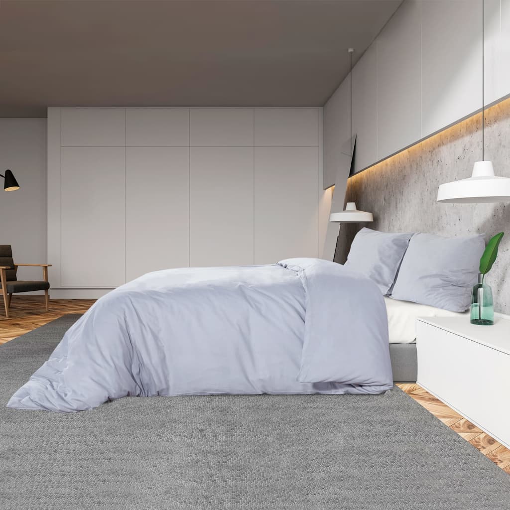 Berkfield Duvet Cover Set Grey 200x200 cm Light-weight Microfiber