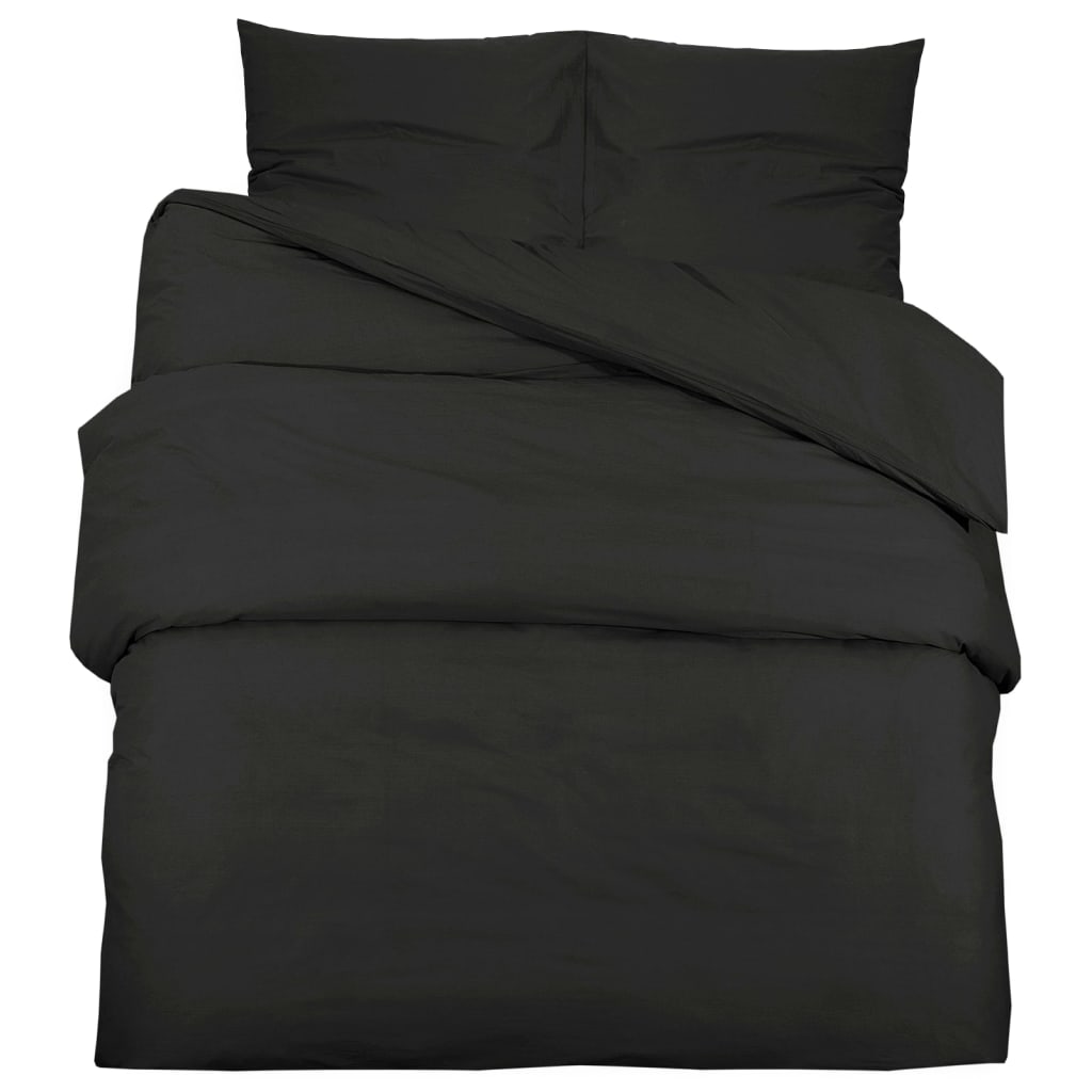 Berkfield Duvet Cover Set Black 140x200 cm Light-weight Microfiber
