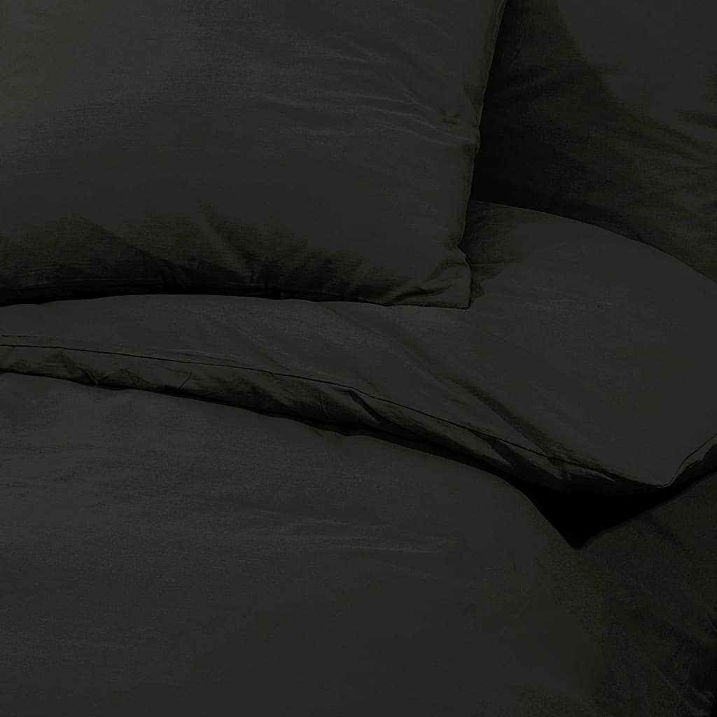 Berkfield Duvet Cover Set Black 135x200 cm Light-weight Microfiber