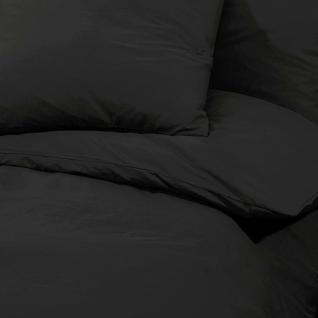 Berkfield Duvet Cover Set Black 200x200 cm Light-weight Microfiber
