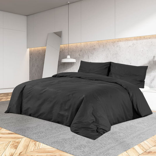 Berkfield Duvet Cover Set Black 200x200 cm Light-weight Microfiber