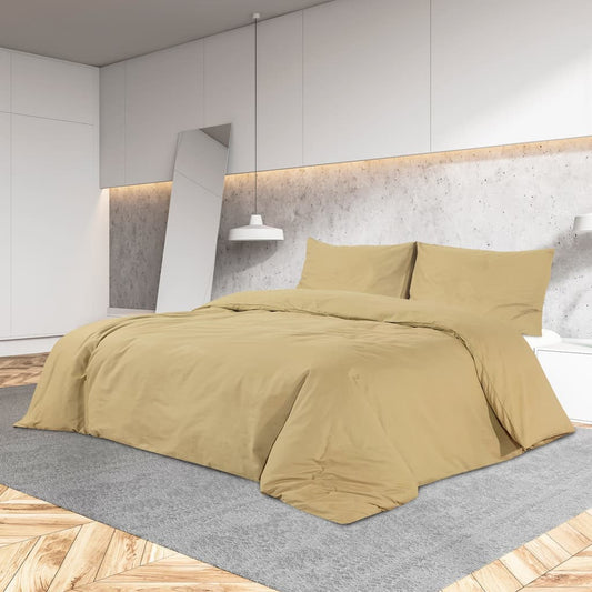 Berkfield Duvet Cover Set Taupe 200x220 cm Light-weight Microfiber