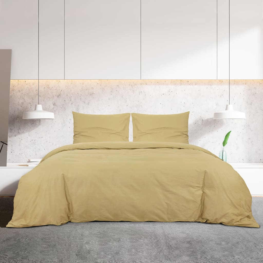 Berkfield Duvet Cover Set Taupe 200x200 cm Light-weight Microfiber