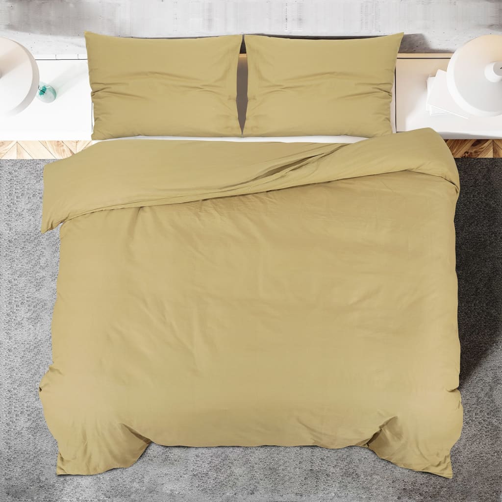 Berkfield Duvet Cover Set Taupe 260x220 cm Light-weight Microfiber