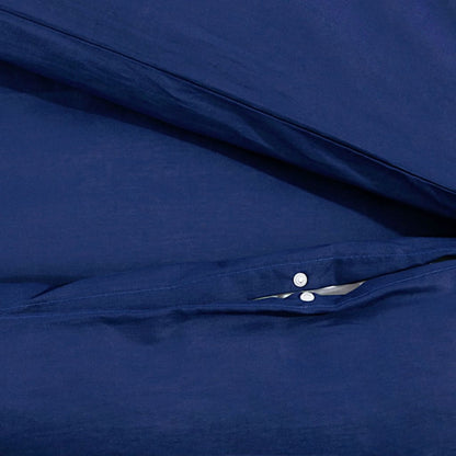 Berkfield Duvet Cover Set Navy Blue 200x200 cm Light-weight Microfiber