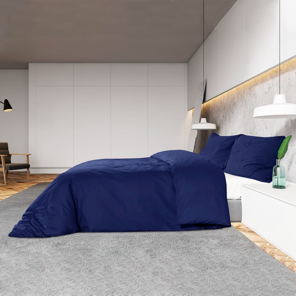 Berkfield Duvet Cover Set Navy Blue 260x220 cm Light-weight Microfiber