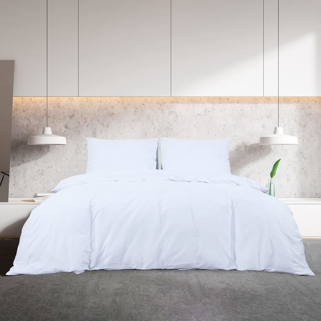 Berkfield Duvet Cover Set White 140x200 cm Light-weight Microfiber
