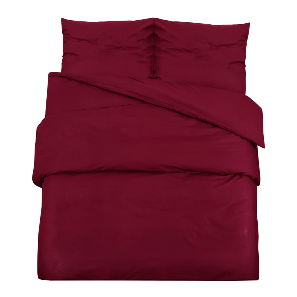 Berkfield Duvet Cover Set Bordeaux 140x200 cm Light-weight Microfiber