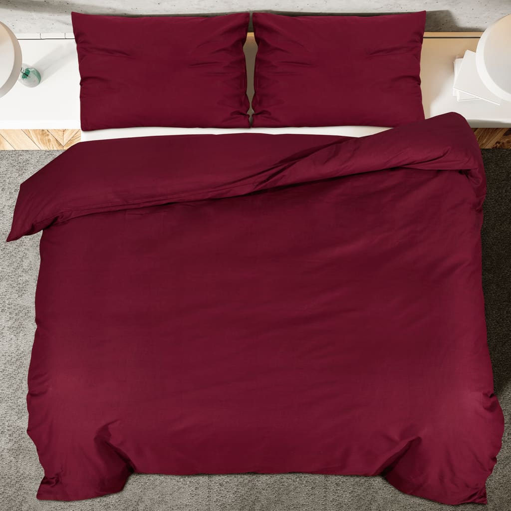 Berkfield Duvet Cover Set Bordeaux 140x200 cm Light-weight Microfiber