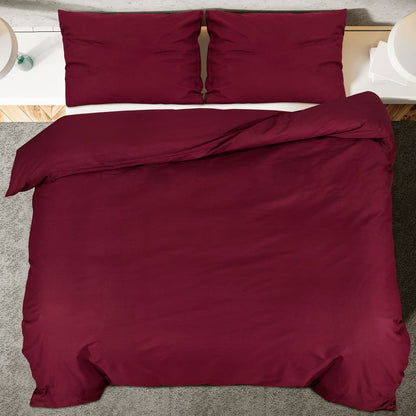 Berkfield Duvet Cover Set Bordeaux 140x200 cm Light-weight Microfiber
