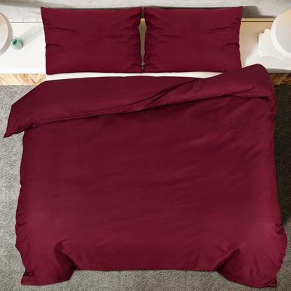 Berkfield Duvet Cover Set Bordeaux 240x220 cm Light-weight Microfiber