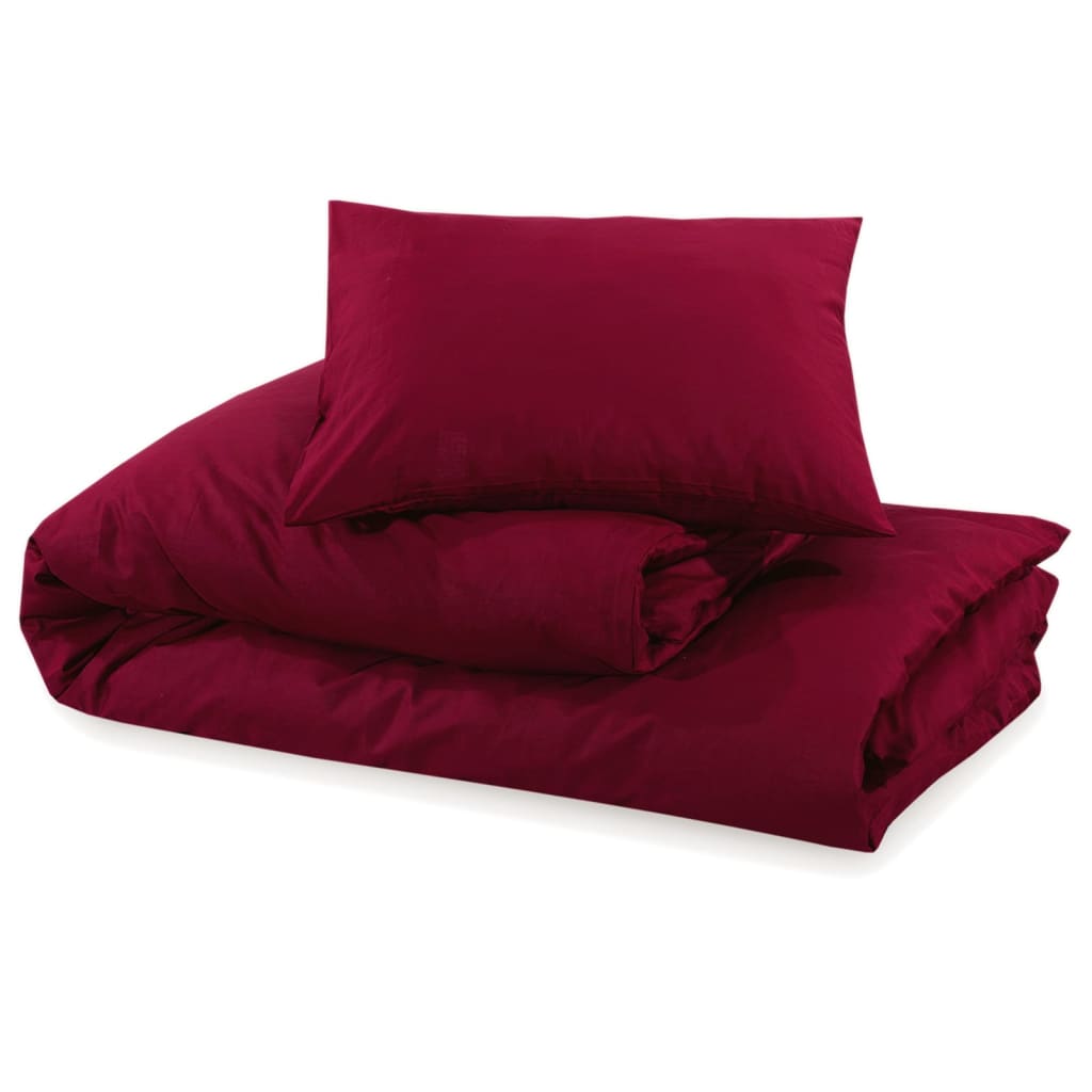Berkfield Duvet Cover Set Bordeaux 240x220 cm Light-weight Microfiber