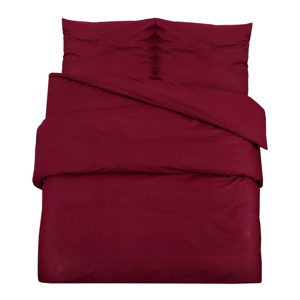 Berkfield Duvet Cover Set Bordeaux 155x220 cm Light-weight Microfiber