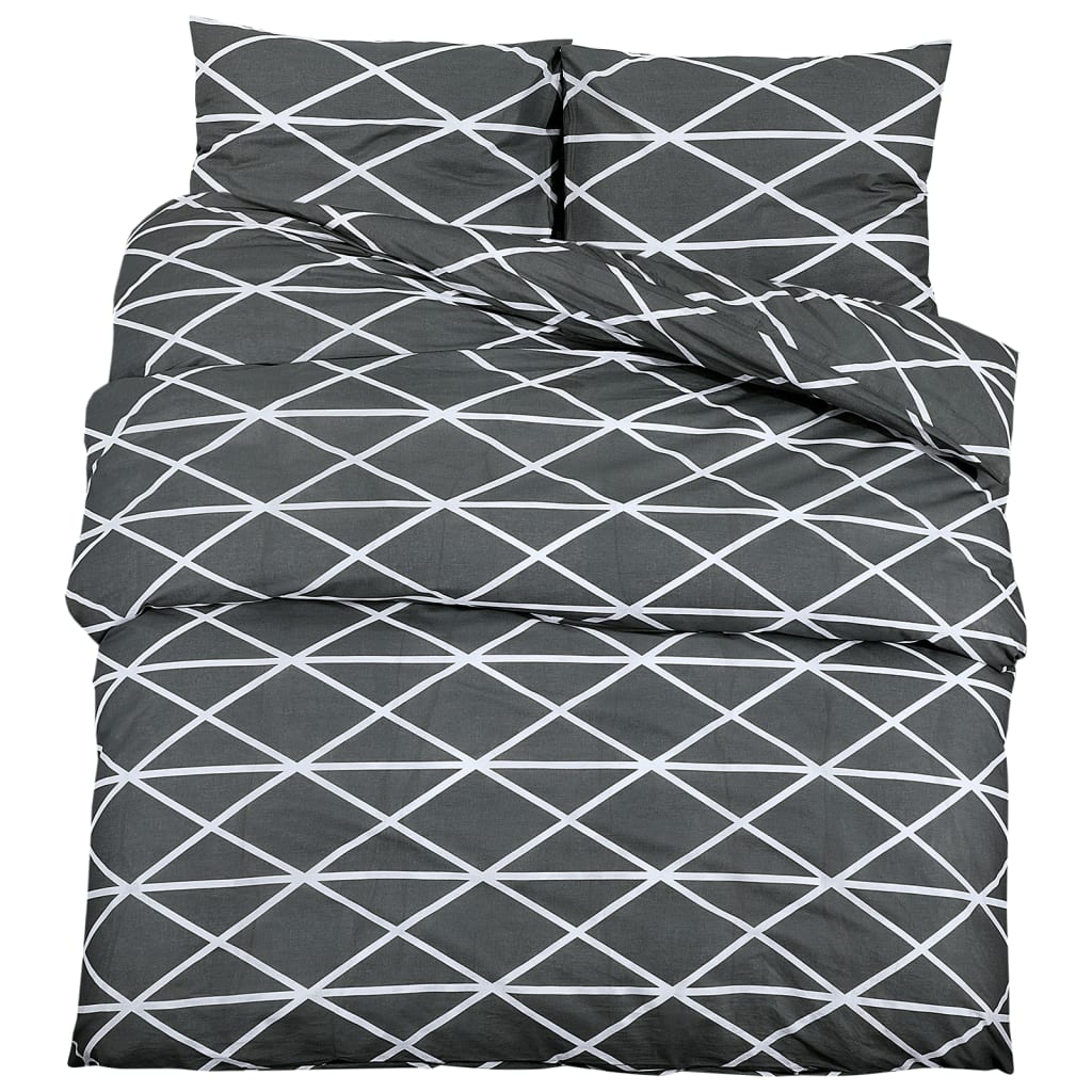 Berkfield Duvet Cover Set Grey 200x200 cm Cotton