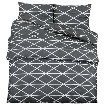 Berkfield Duvet Cover Set Grey 200x200 cm Cotton