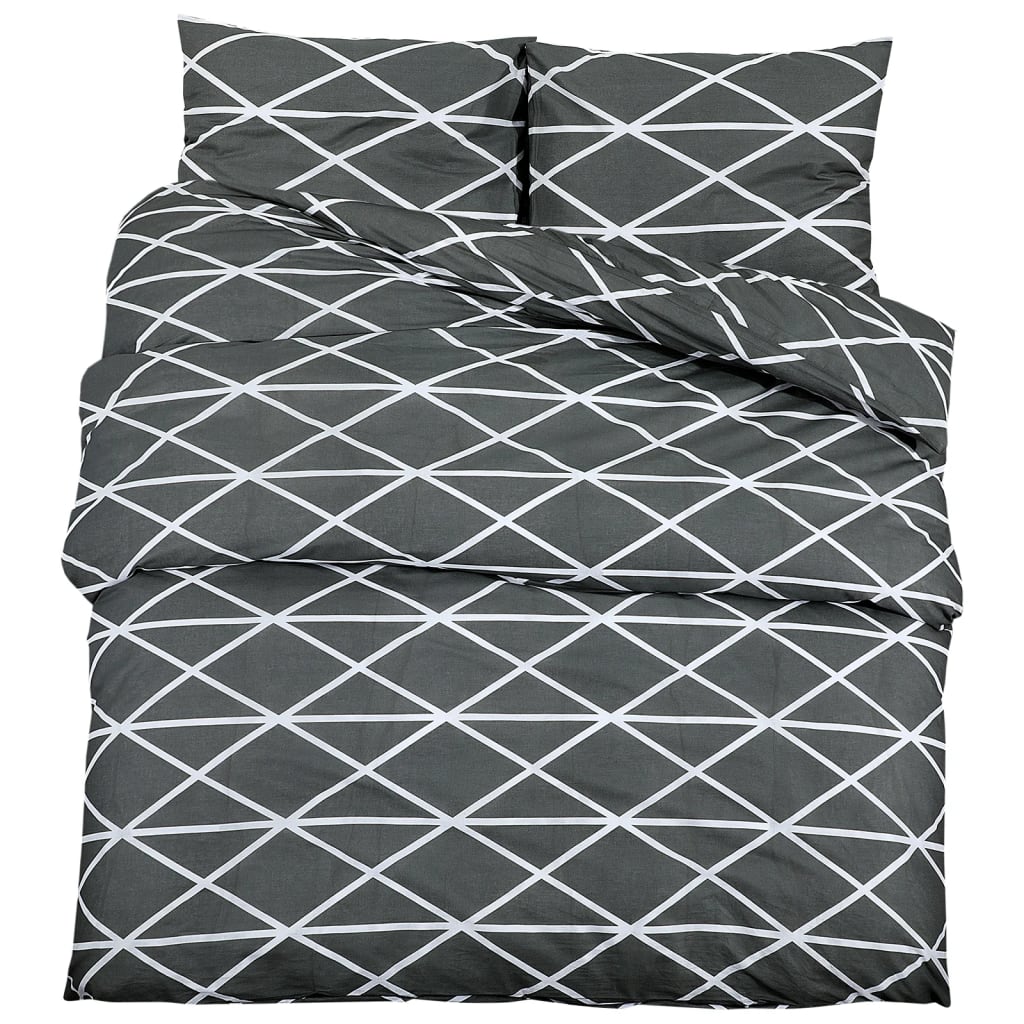 Berkfield Duvet Cover Set Grey 135x200 cm Cotton