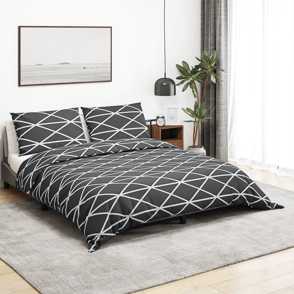 Berkfield Duvet Cover Set Grey 135x200 cm Cotton