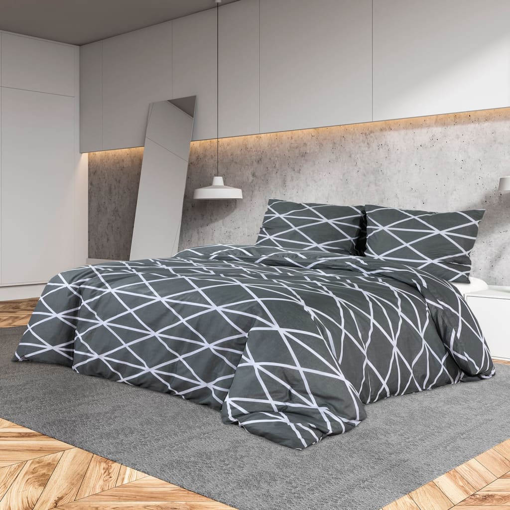 Berkfield Duvet Cover Set Grey 135x200 cm Cotton