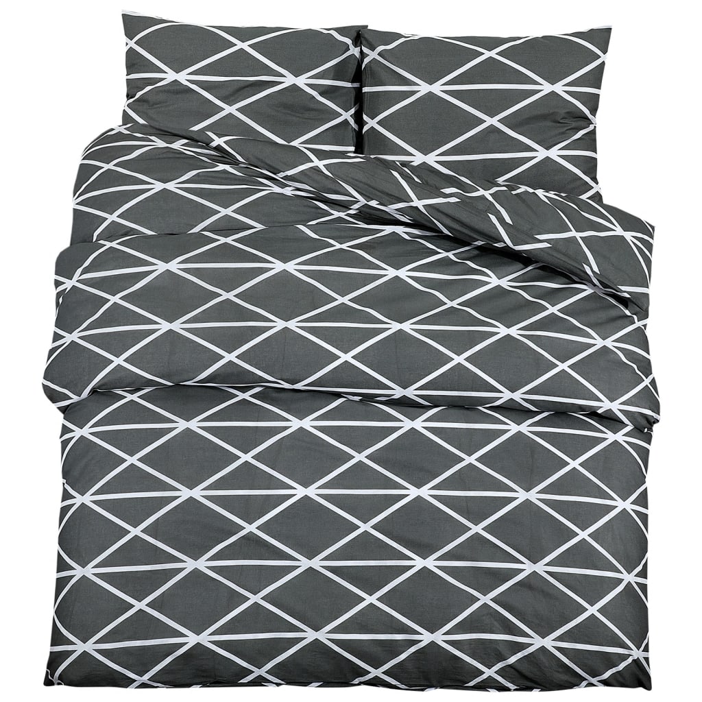 Berkfield Duvet Cover Set Grey 140x200 cm Cotton