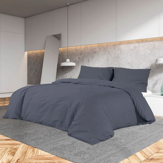 Berkfield Duvet Cover Set Anthracite 200x200 cm Cotton