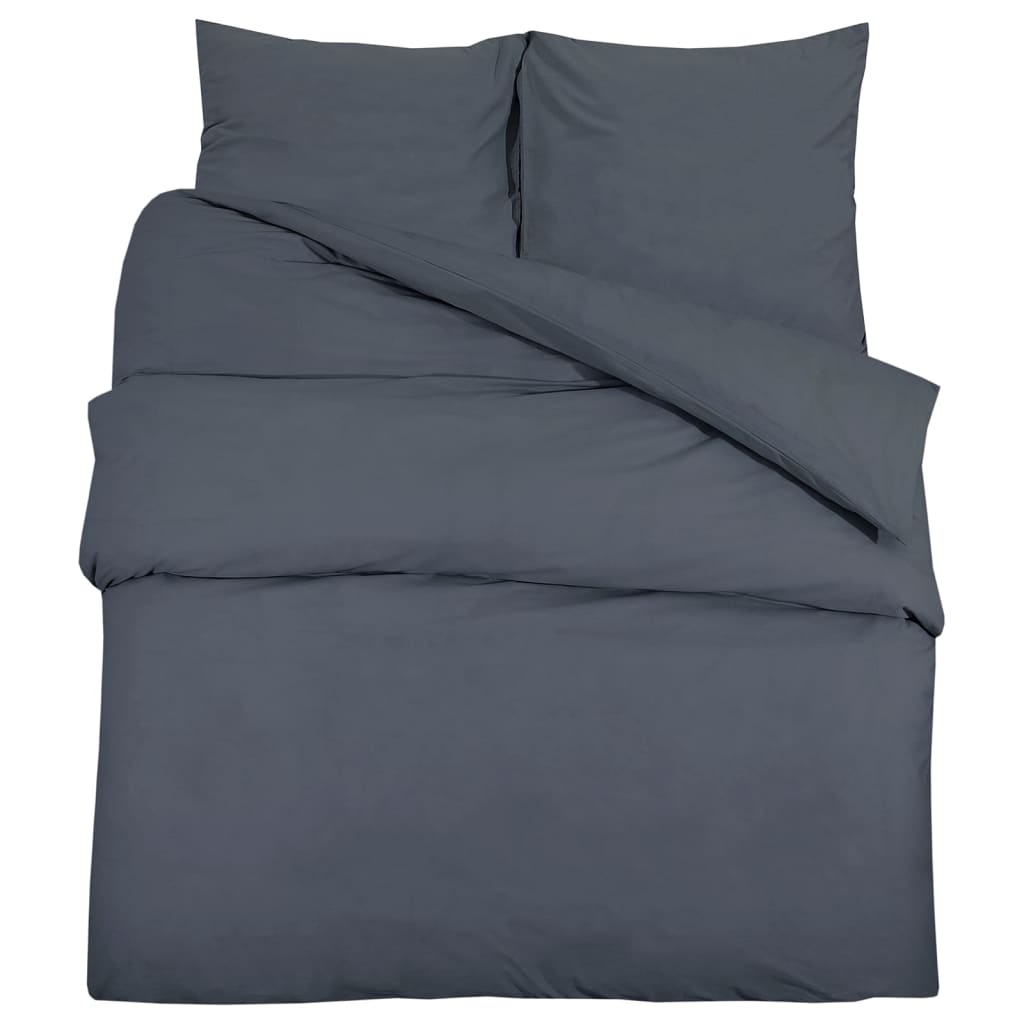 Berkfield Duvet Cover Set Anthracite 135x200 cm Cotton