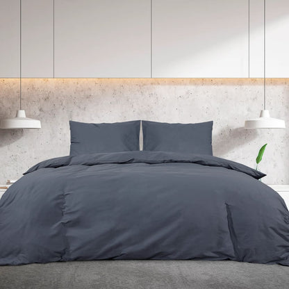 Berkfield Duvet Cover Set Anthracite 135x200 cm Cotton