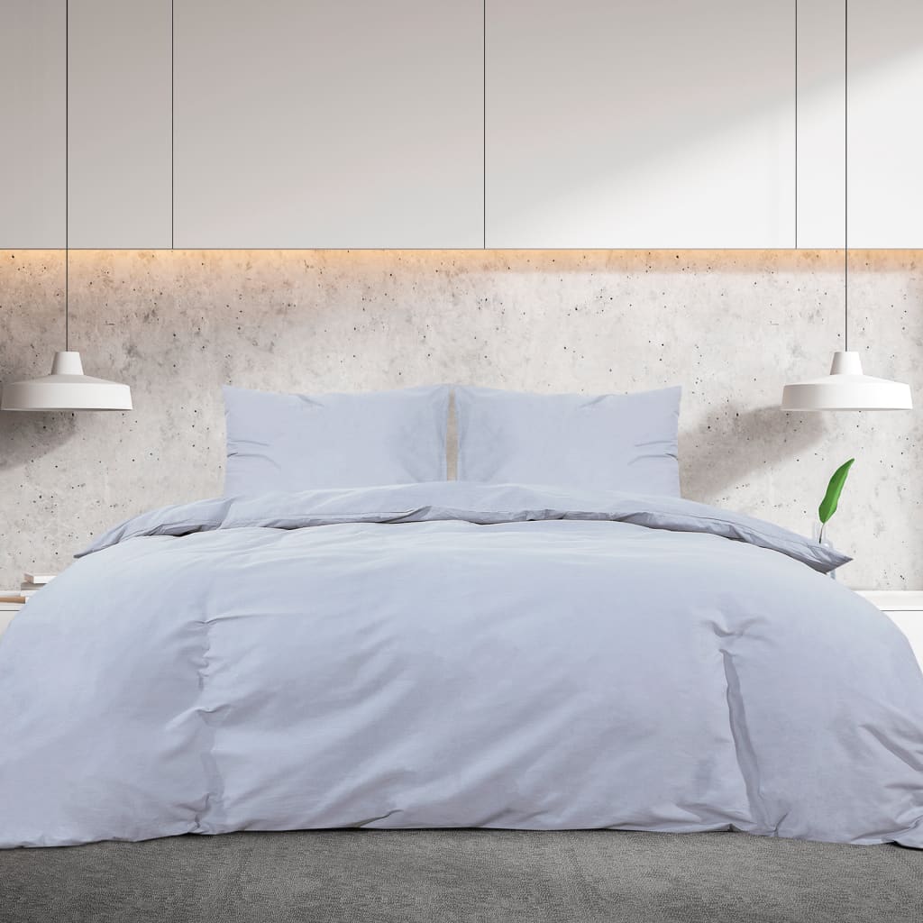 Berkfield Duvet Cover Set Grey 260x220 cm Cotton