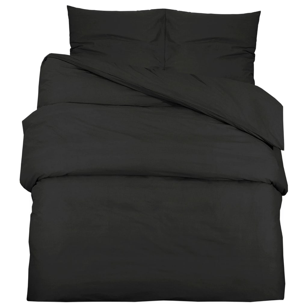 Berkfield Duvet Cover Set Black 200x200 cm Cotton