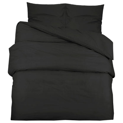 Berkfield Duvet Cover Set Black 200x200 cm Cotton