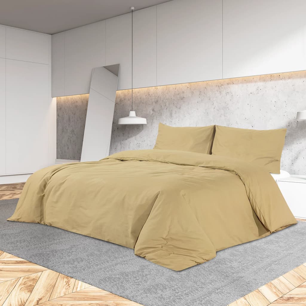 Berkfield Duvet Cover Set Taupe 135x200 cm Cotton