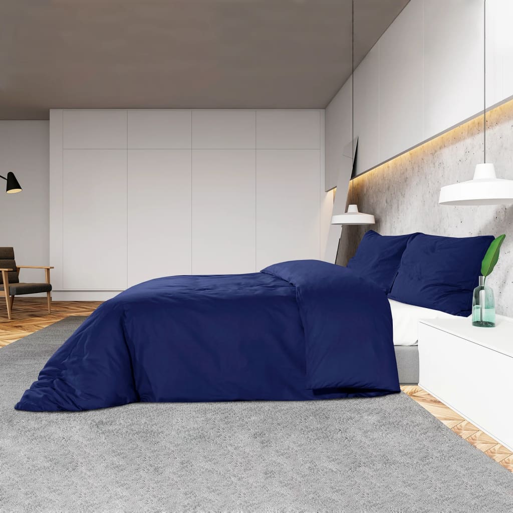 Berkfield Duvet Cover Set Navy Blue 140x200 cm Cotton