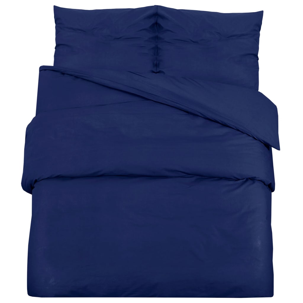 Berkfield Duvet Cover Set Navy Blue 225x220 cm Cotton