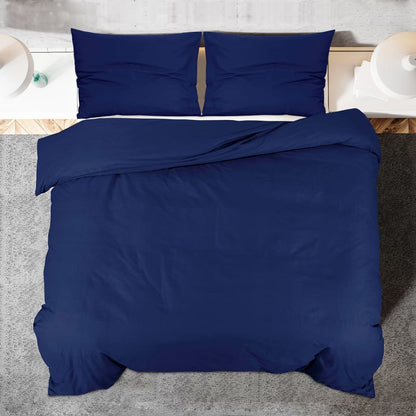 Berkfield Duvet Cover Set Navy Blue 225x220 cm Cotton