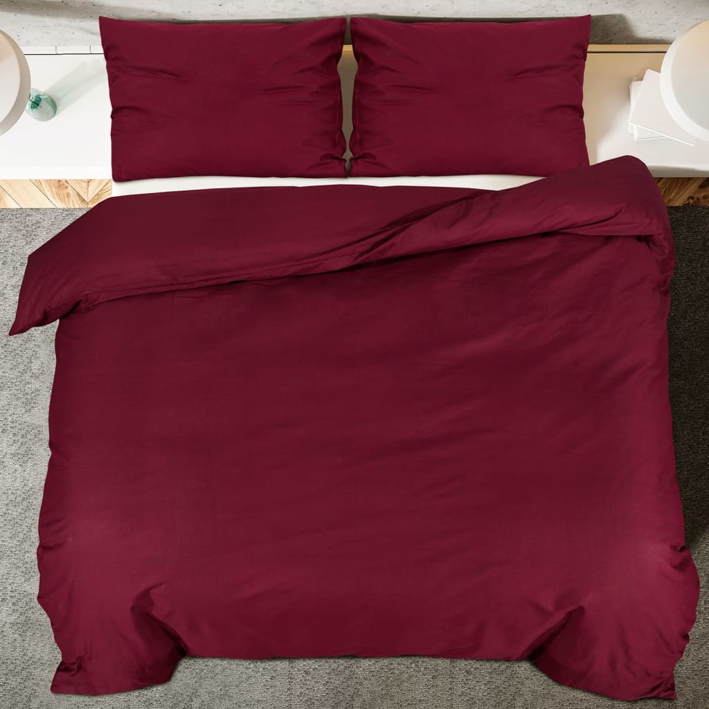 Berkfield Duvet Cover Set Bordeaux 200x200 cm Cotton
