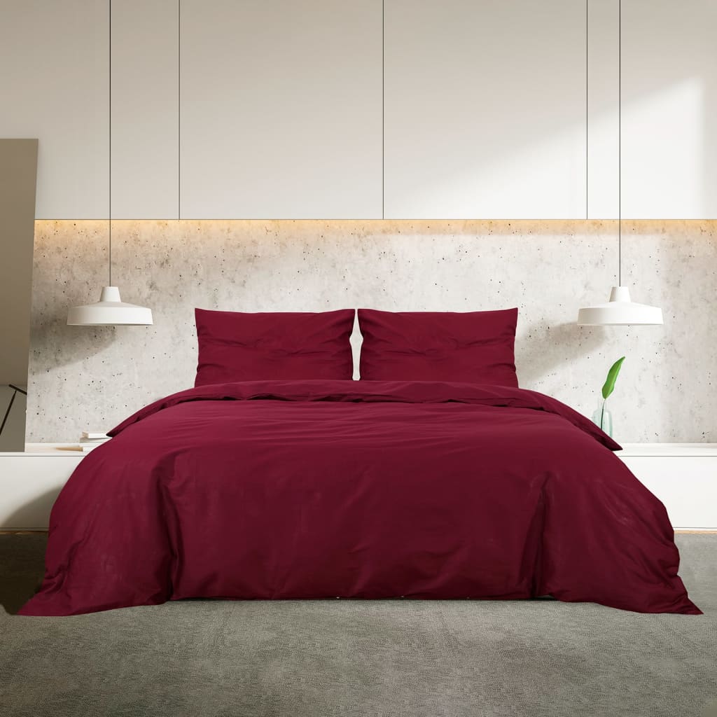 Berkfield Duvet Cover Set Bordeaux 260x240 cm Cotton