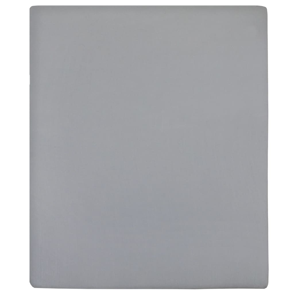 Berkfield Jersey Fitted Sheet Grey 140x200 cm Cotton