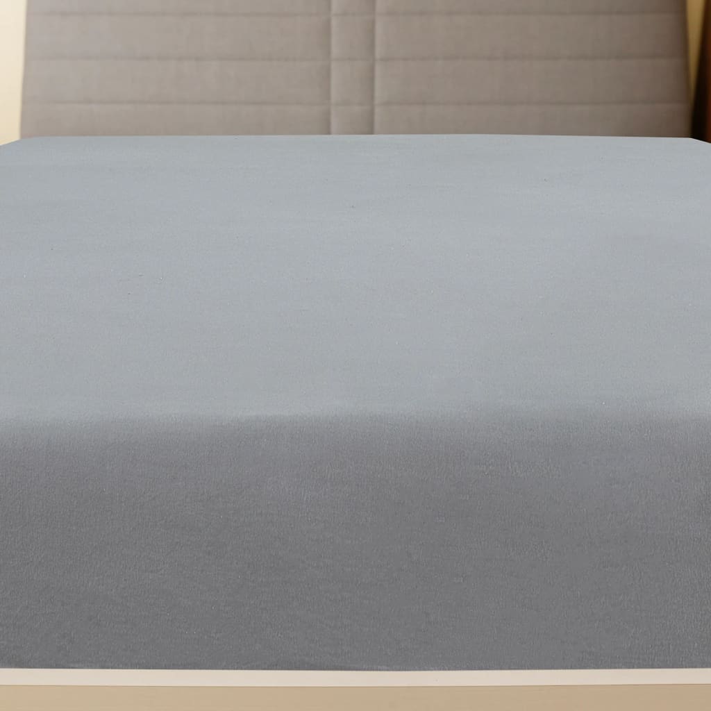 Berkfield Jersey Fitted Sheet Grey 140x200 cm Cotton