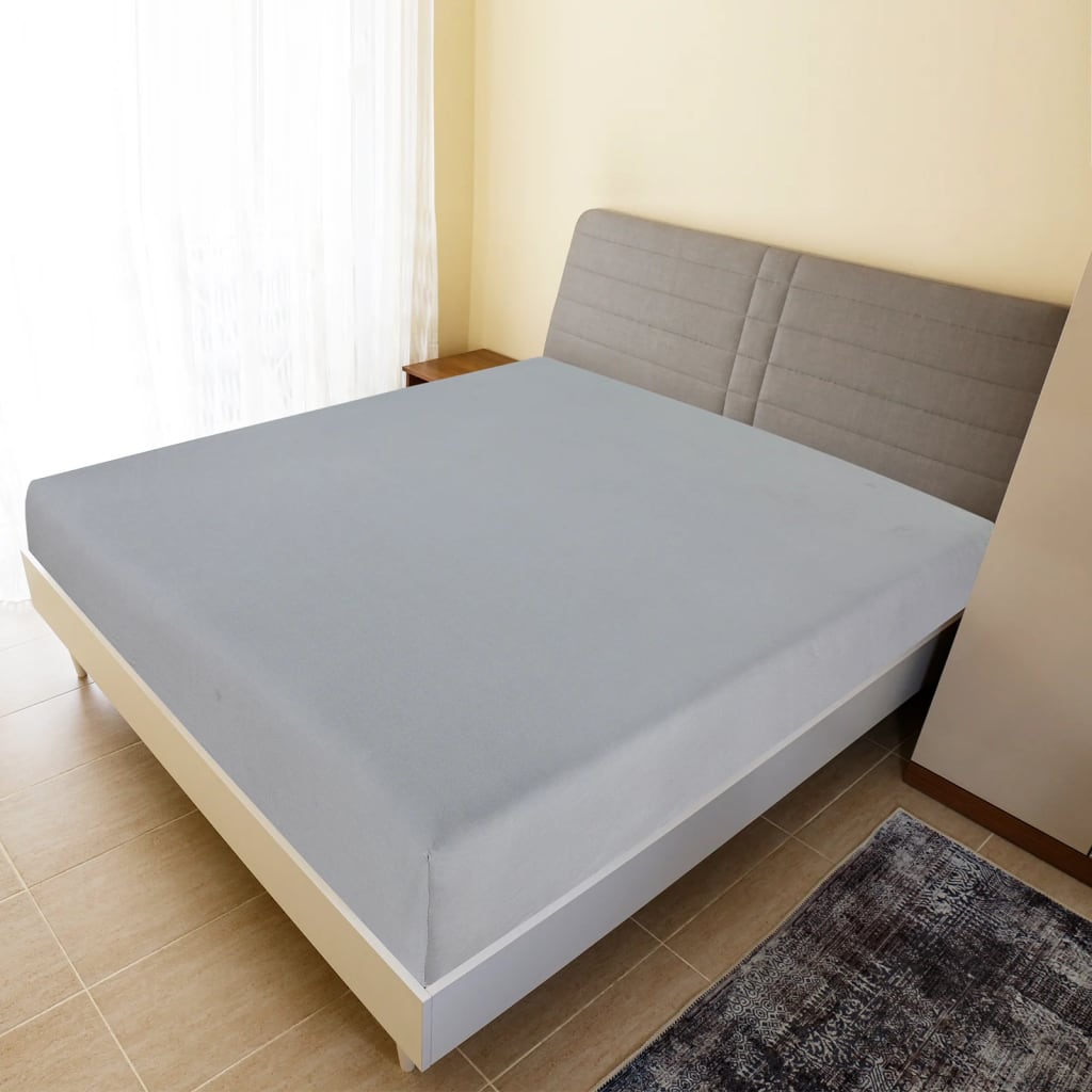 Berkfield Jersey Fitted Sheets 2 pcs Grey 180x200 cm Cotton