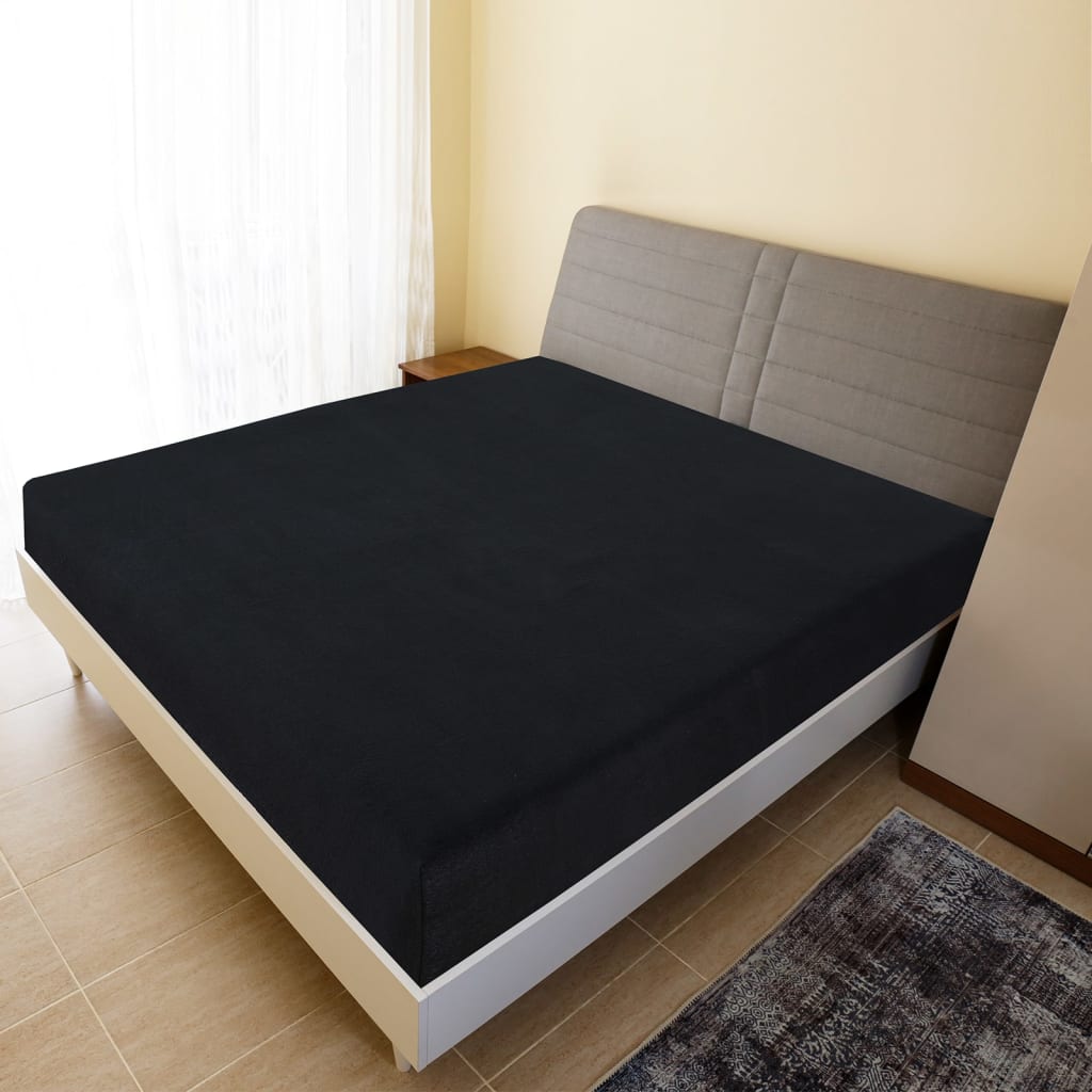 Berkfield Jersey Fitted Sheets 2 pcs Black 180x200 cm Cotton