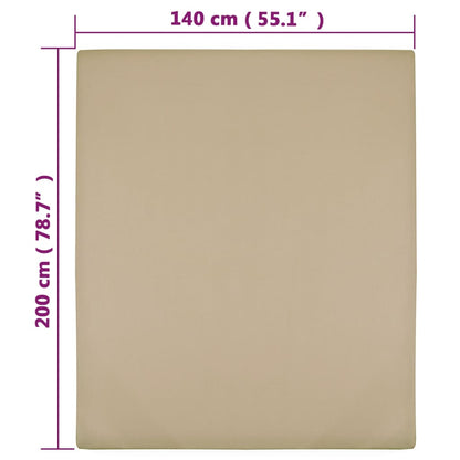 Berkfield Jersey Fitted Sheets 2 pcs Taupe 140x200 cm Cotton