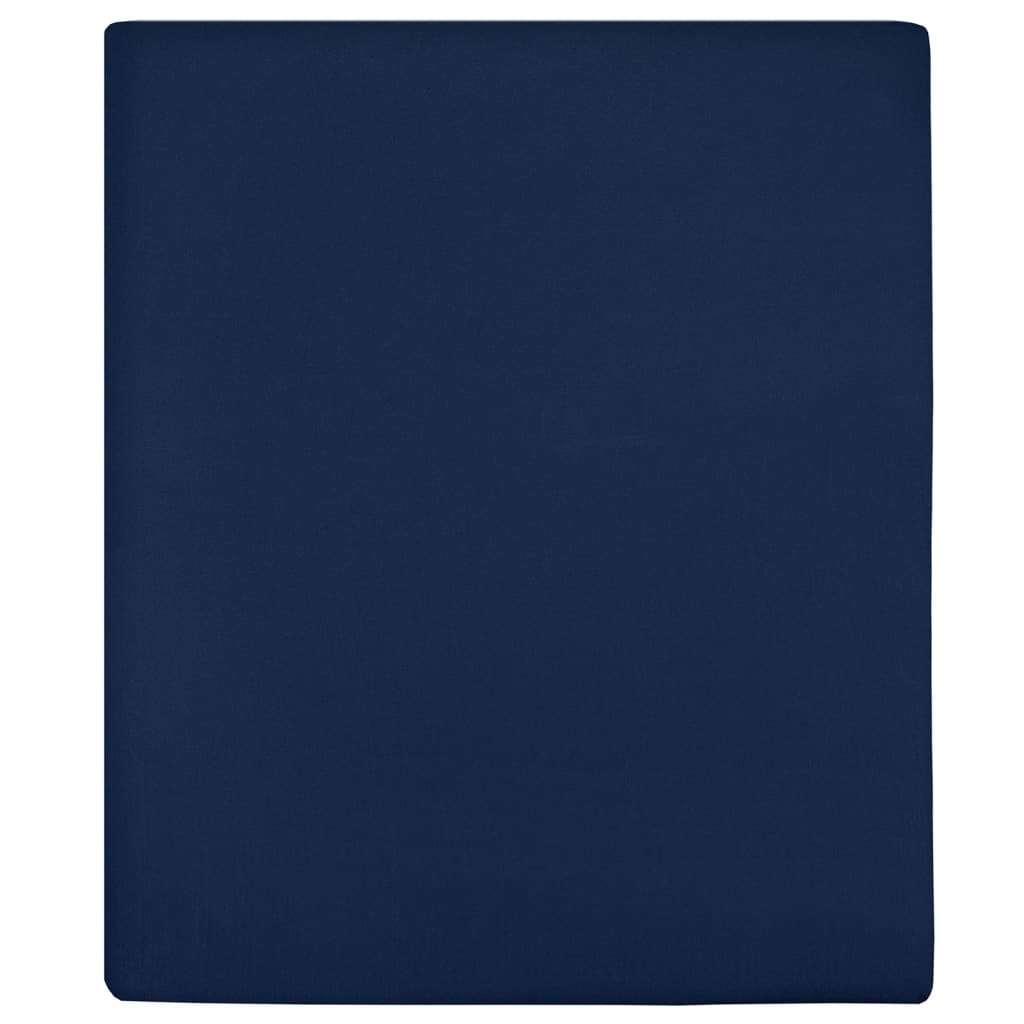 Berkfield Jersey Fitted Sheets 2 pcs Navy Blue 90x200 cm Cotton
