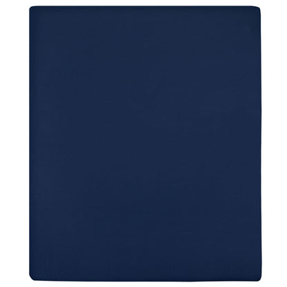 Berkfield Jersey Fitted Sheets 2 pcs Navy Blue 90x200 cm Cotton