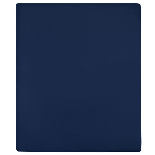 Berkfield Jersey Fitted Sheets 2 pcs Navy Blue 90x200 cm Cotton